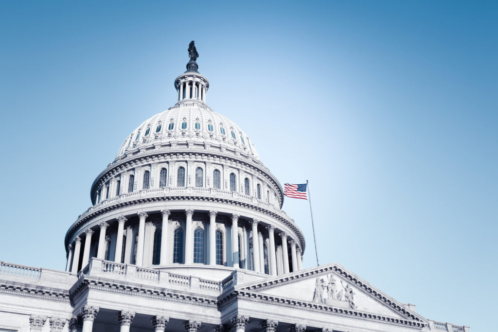 Dome of US Capitol Building in Washington DC